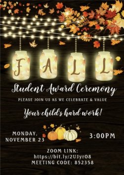 Fall Student Awards Flyer